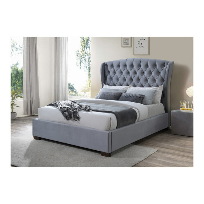 Grey Elizabeth Tufted Queen Bed