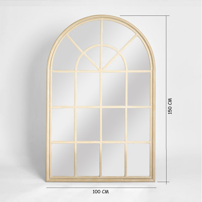Hamptons Arched Mirror 100x150cm Natural