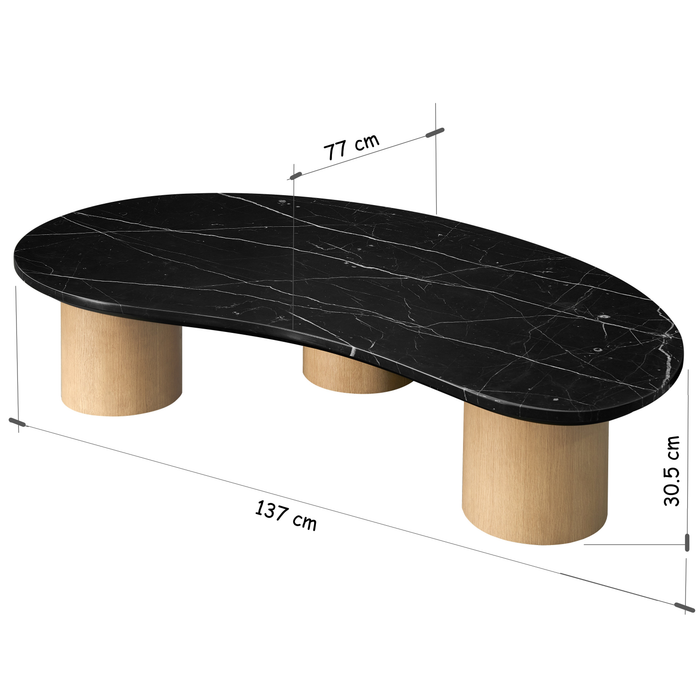 Sculptura Marble Coffee Table Black