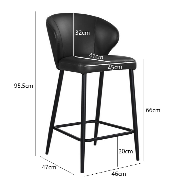 Wheat Madila Leather Bar Chair