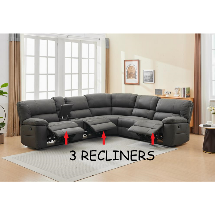 Hasting Corner Lounge with 3 Recliners