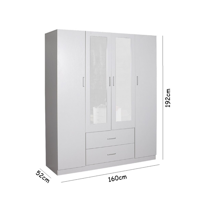 Remo 160cm White Wardrobe – Large Storage | St Marys & Liverpool NSW