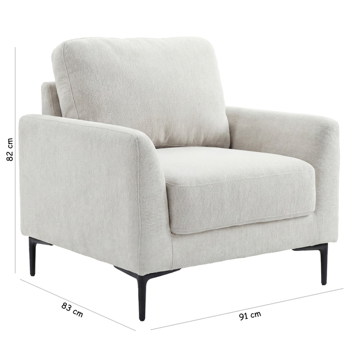 Luca Upholstered Armchair - Beige