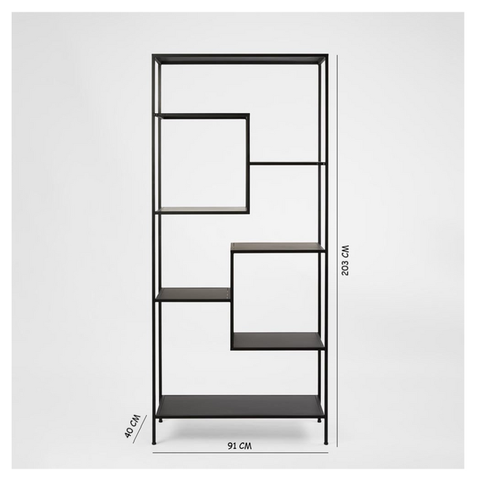 Kubarru Shelf Unit Black | Modern Metal Display & Bookcase