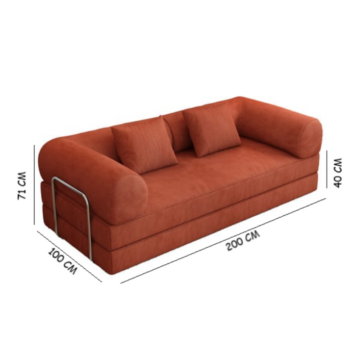 Mira 3 Seater Double Corduroy Sofa Bed