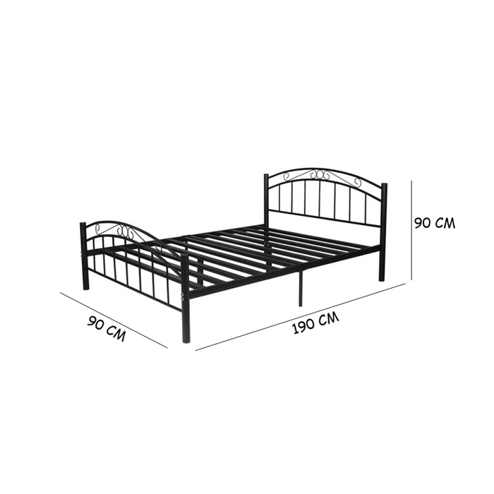 Black Cleveland Single Metal Bed