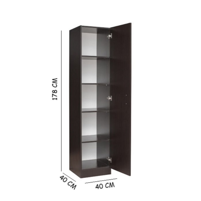 Single Door Pantry Walnut, 40cm