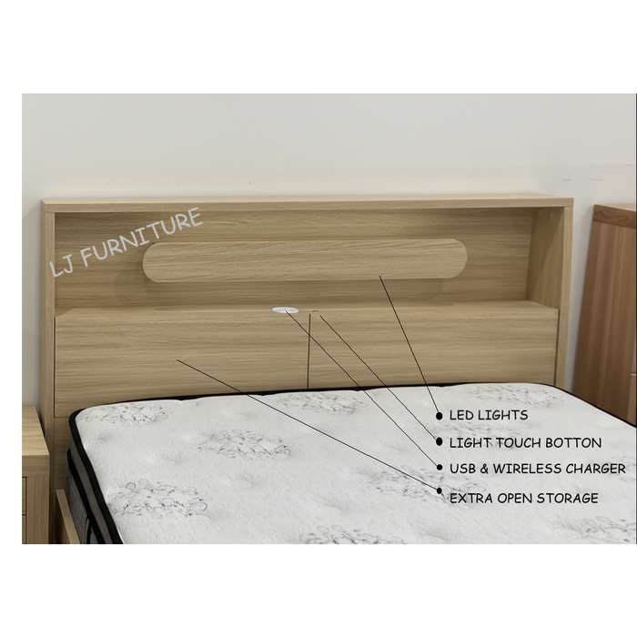Marys Alpine Oak Double Bed with Storage – Beds Australia