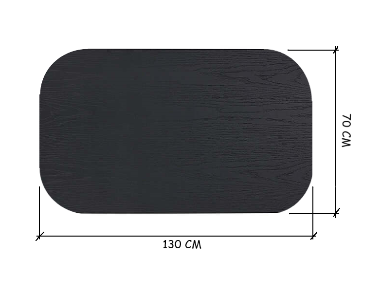 Melba Black Rectangular Coffee Table, 130cm