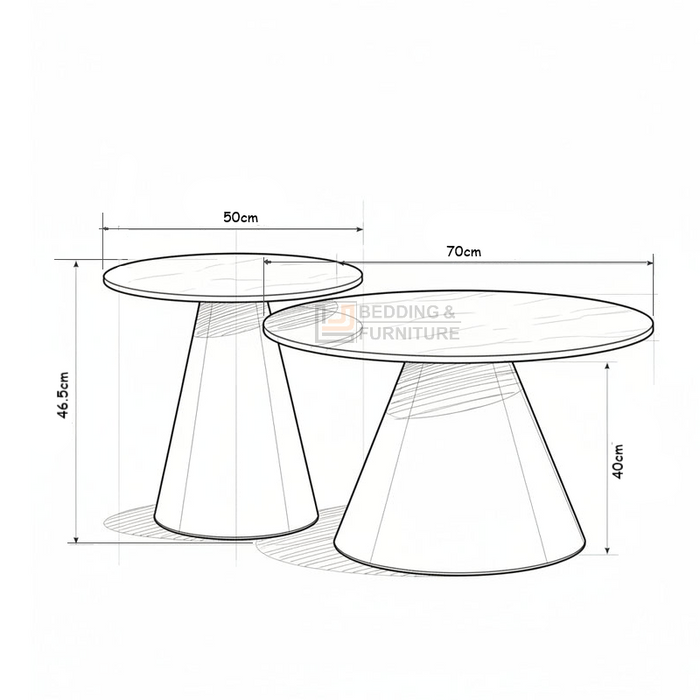 Comet 2 Piece Coffee Table Set – White Top Marble Look