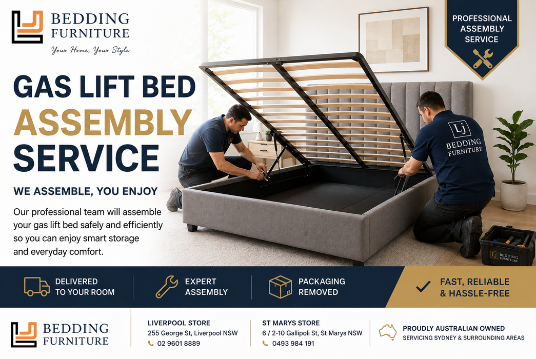 Byron Gas Lift Bed Charcoal