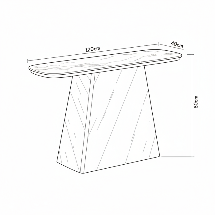 Hudson Sintered Stone Top Wooden Hallway Table 120cm