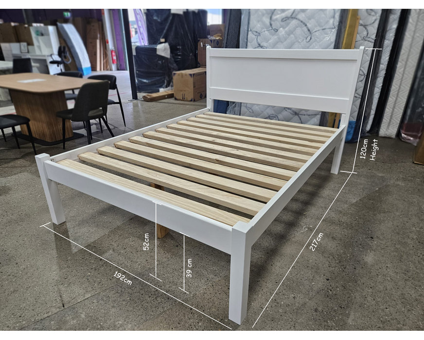 Waratah Australia Made King 52cm High Timber Bed Base White