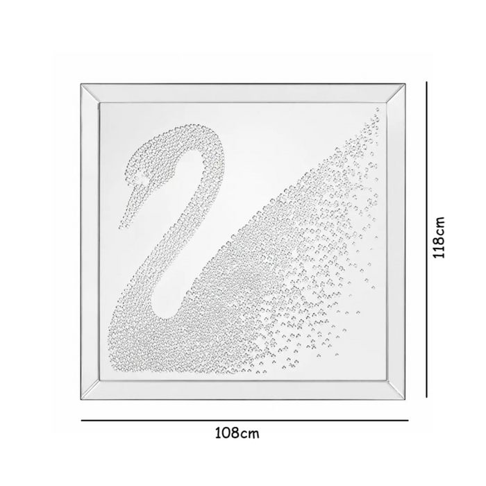 Crystal Large Swan Wall Mirror