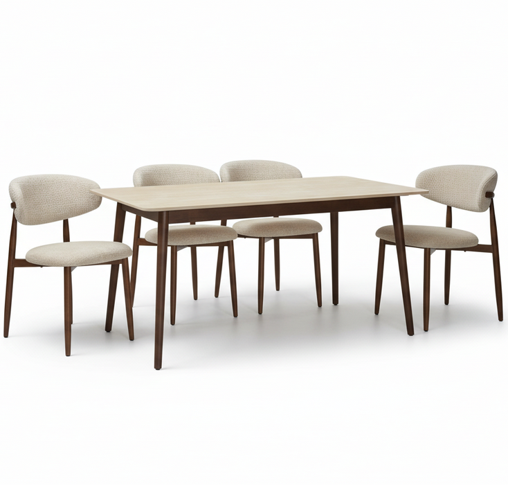 6 Seater Zanta Dining Table & Chair Set, 180cm