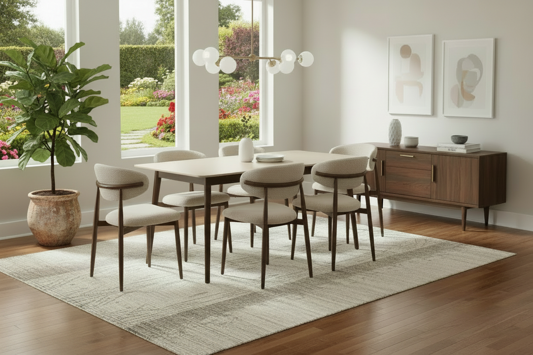 6 Seater Zanta Dining Table & Chair Set, 180cm