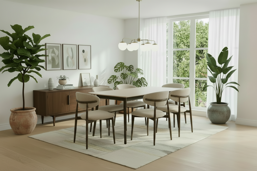 6 Seater Zanta Dining Table & Chair Set, 180cm