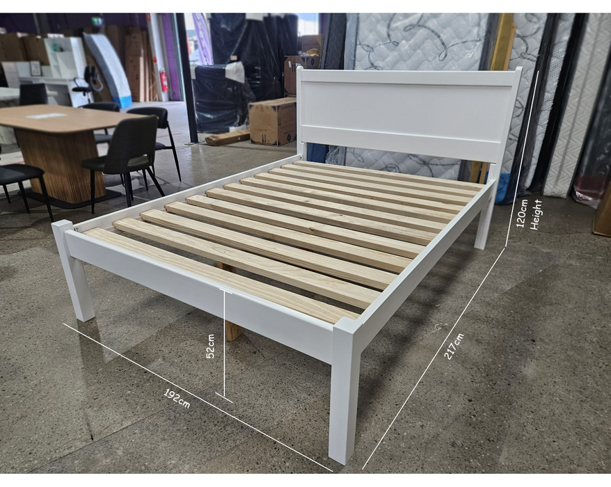 Waratah Australia Made King 52cm High Timber Bed Base White