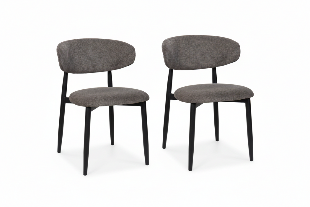 (Set of 2) Louis Charcoal Dining Chairs