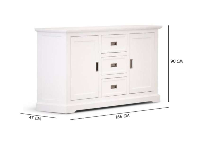 White Hamptons Sideboard Buffet 166cm
