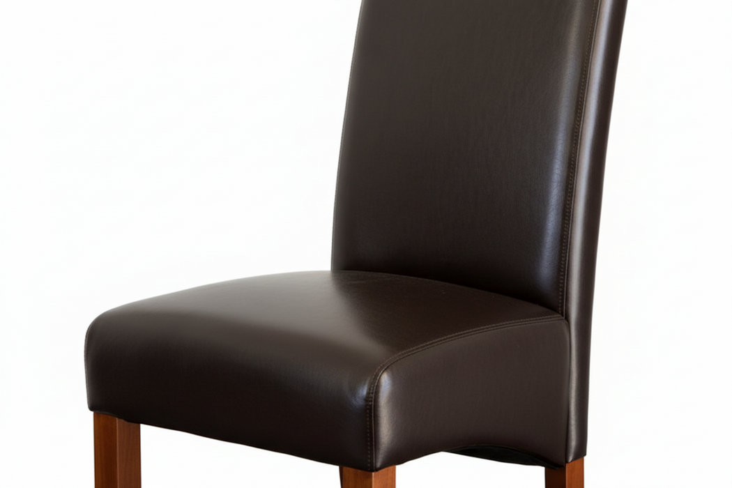 (Set of 4) Avalon Faux Leather Dark Brown Dining Chairs