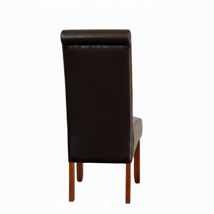 (Set of 4) Avalon Faux Leather Dark Brown Dining Chairs