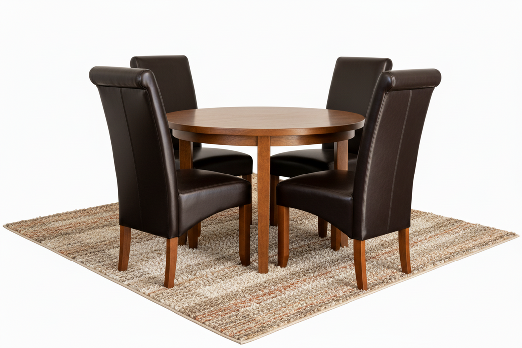 (Set of 4) Avalon Faux Leather Dark Brown Dining Chairs