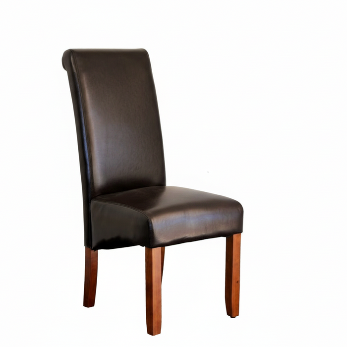 (Set of 4) Avalon Faux Leather Dark Brown Dining Chairs