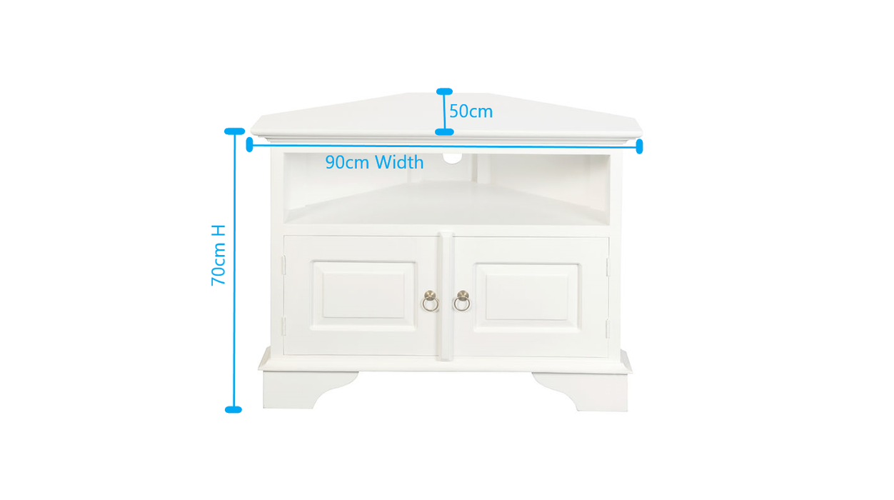 Corner White Corner Tv Stand- Tasman