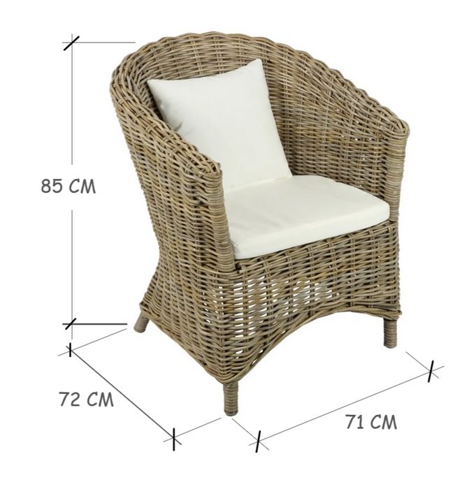 Natural Nova Rattan Chair with Cushion