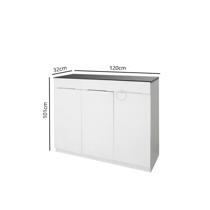 Gladstone 1.2m Shoe Cabinet - FULLY ASSEMBLED