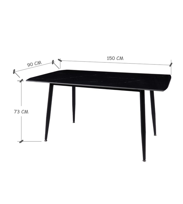 Finland 1.5m Dining Table - Black