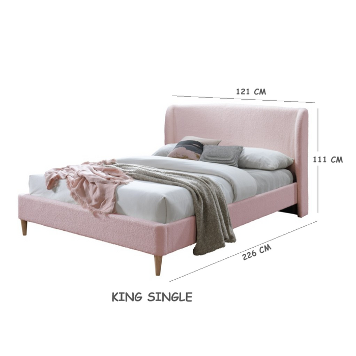 Cora  King Single Bed Frame - Pink