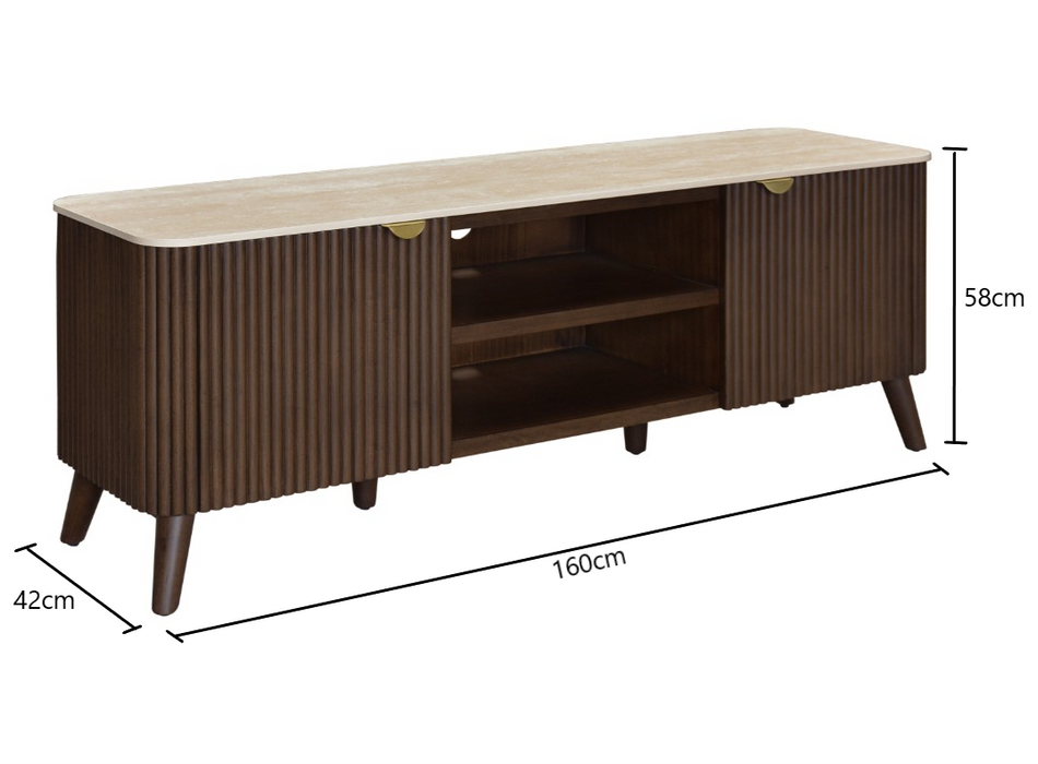 Cots 1.60m Entertainment Unit - Walnut
