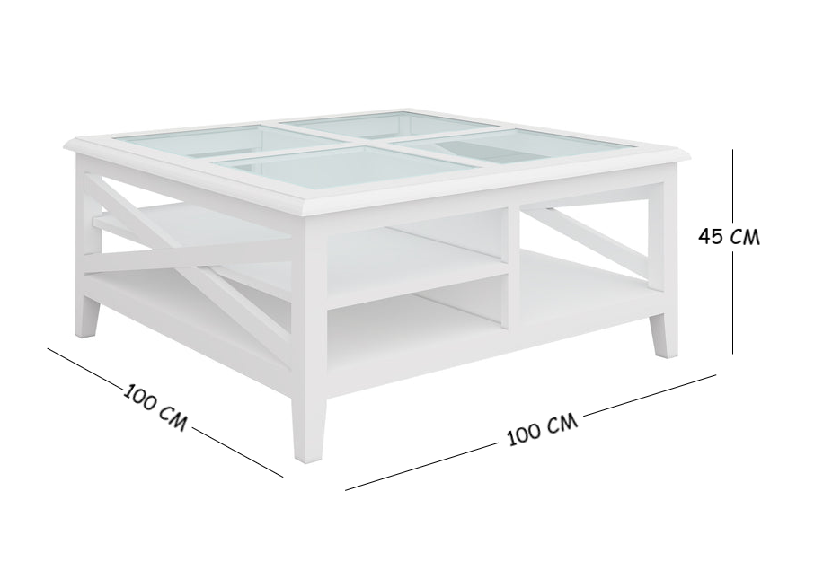 Hampton Square Coffee Table , 100cm