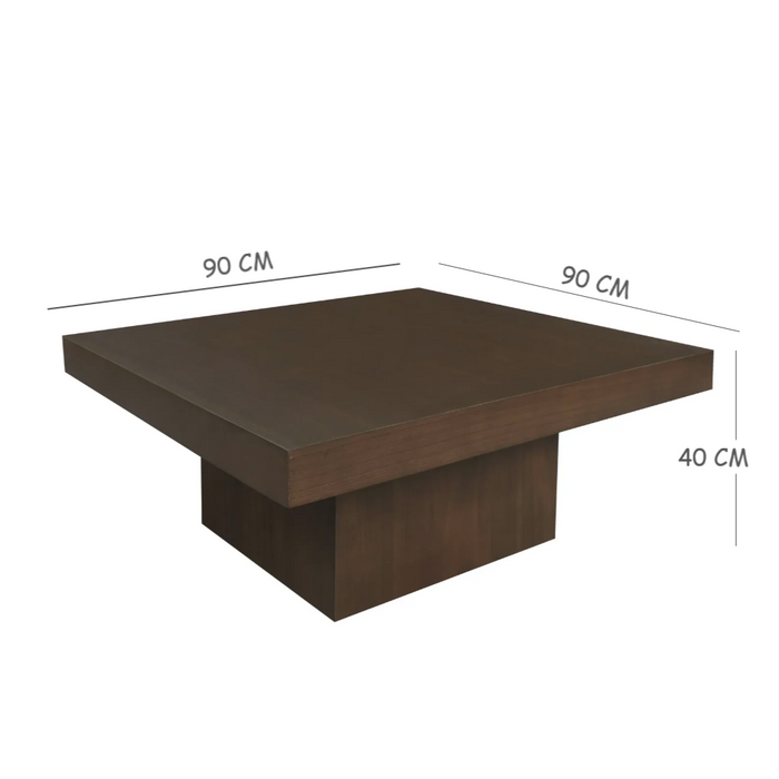 Hudson Solid Mindi Square Coffee Table - Walnut