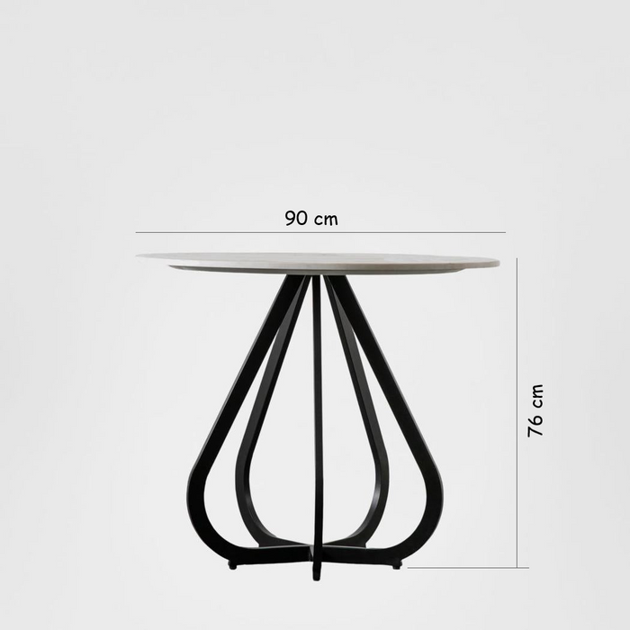 Moorgate Round Dining Table Black White Top 90cm / Sydney