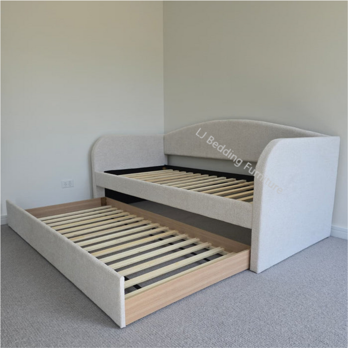 Charlotte Daybed with Trundle in Velvet Light Pink