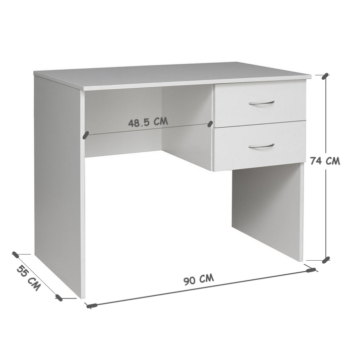 Mission White Study Desk 90cm