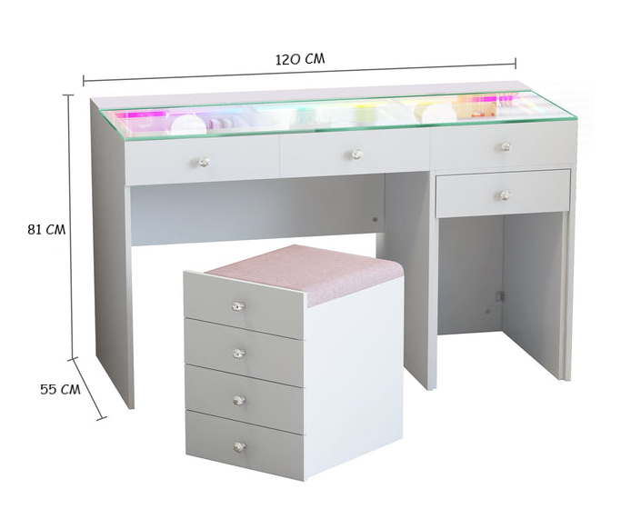 Diana 8 Chest of Drawers Cabinet Dresser White with Mirror