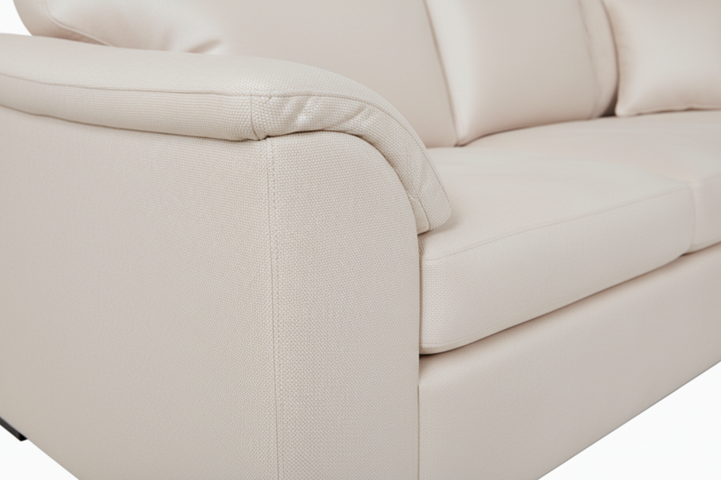 Bondi 4 Seater Rounded Arm Right Chaise in Fabric, 285cm