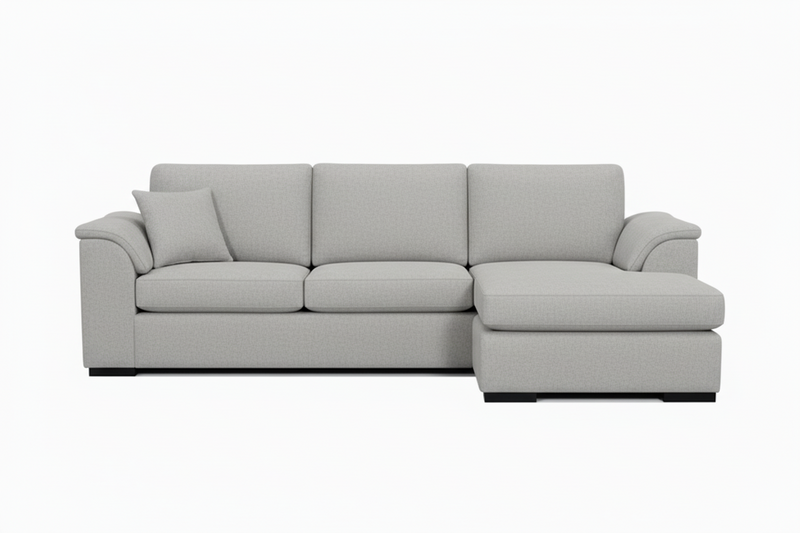 Bondi 4 Seater Rounded Arm Right Chaise in Fabric, 285cm