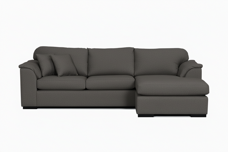 Bondi 4 Seater Rounded Arm Right Chaise in Fabric, 285cm