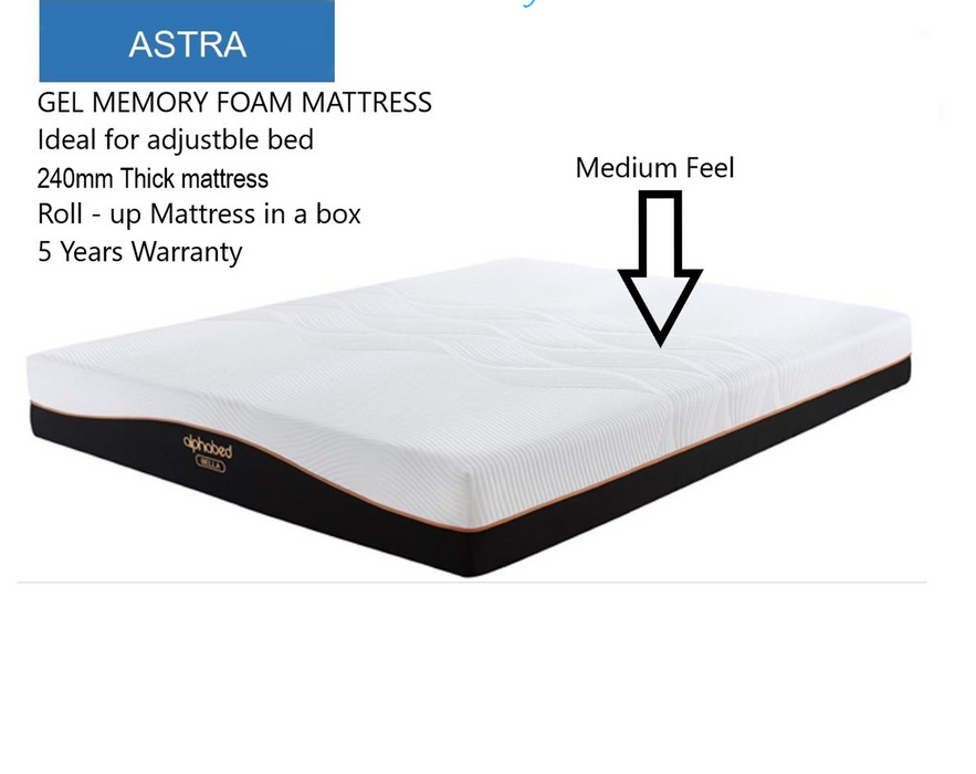 Astra Long Single Mattress with Gel Memory Foam