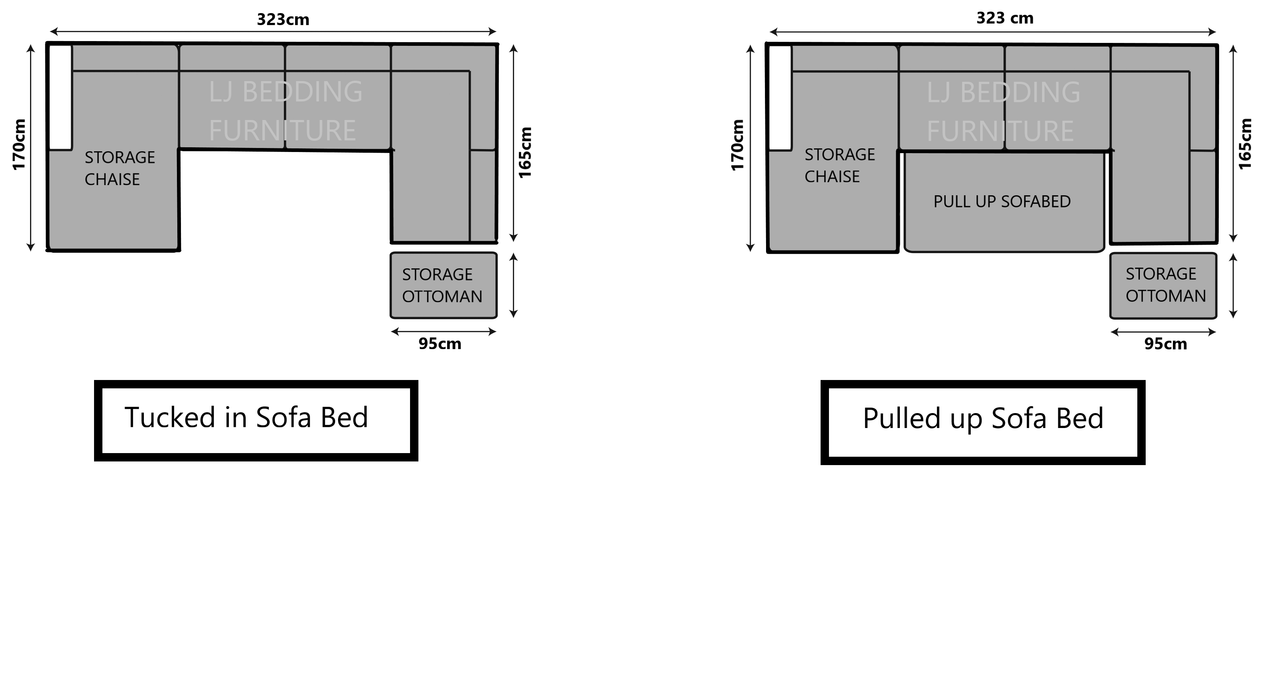 Jackson 5 Seater Fabric Sofa Bed
