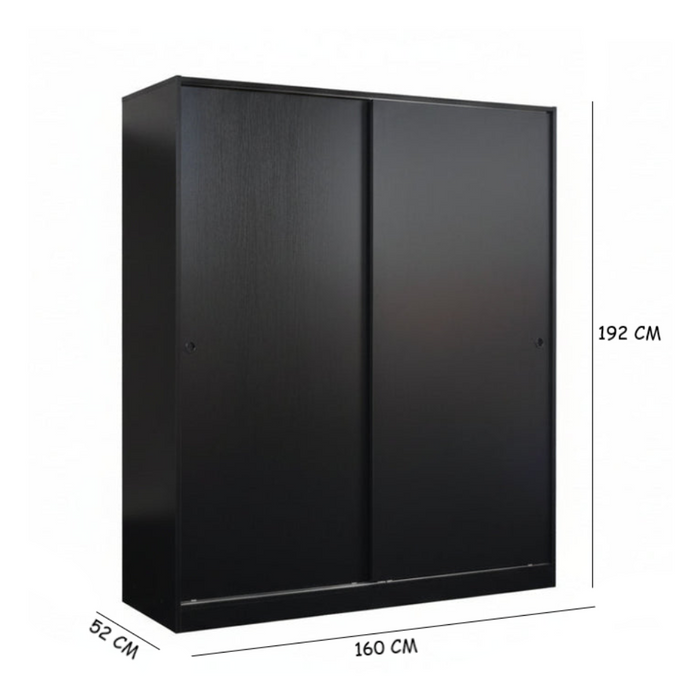 Sliding Door Robe Black 160cm