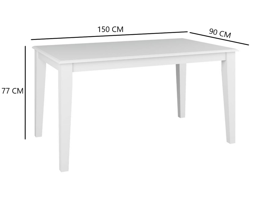 6 Seater Hampton Dining Table & Chair Set 150cm