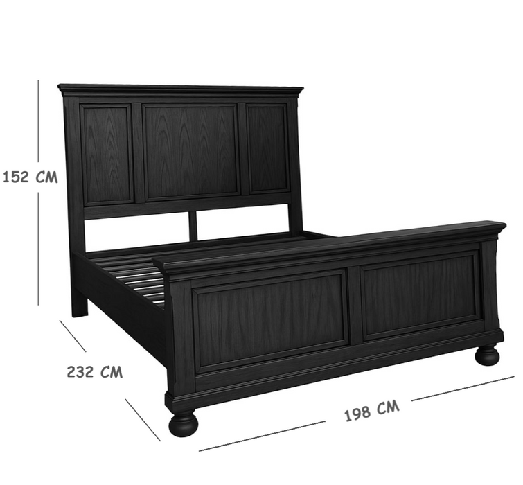 Pasena King Timber Bed Frame, Black