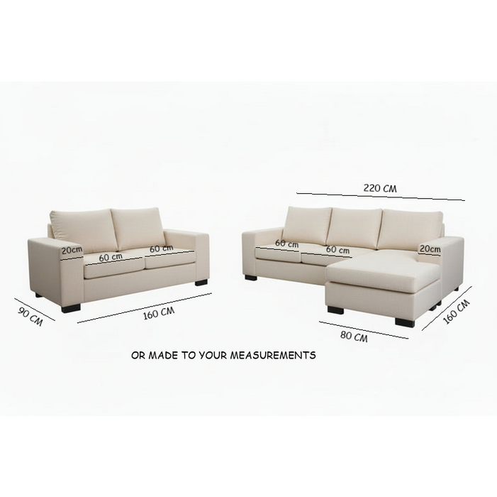 Balmoral 3 Seater Chaise + 2 Seater in Fabric