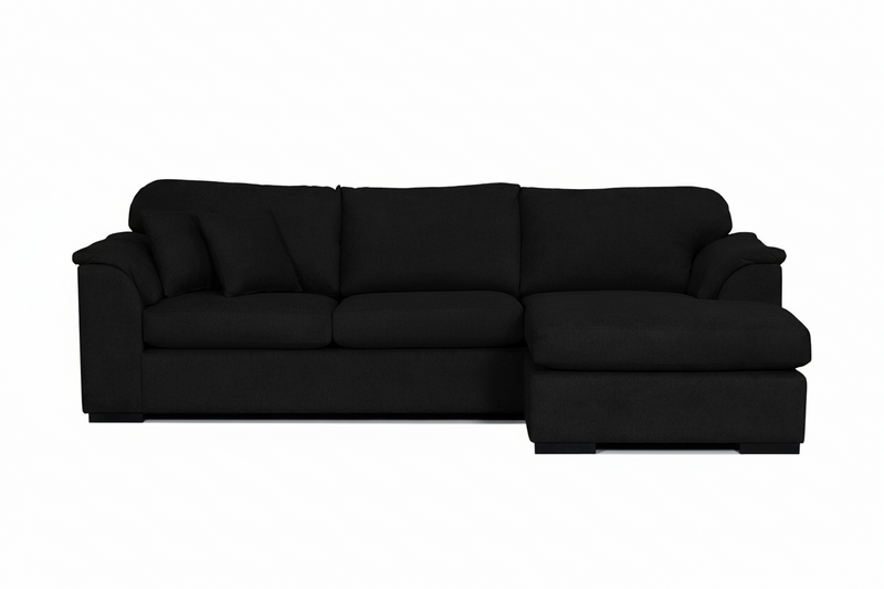 Bondi 4 Seater Rounded Arm Right Chaise in Fabric, 285cm